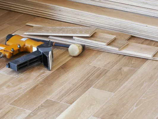 Luxury Vinyl flooring planks being installed in San Diego CA
