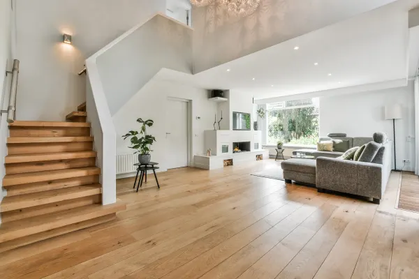 Sustainable hardwood flooring in a bright family home