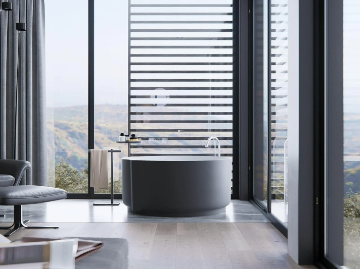 Modern bathroom with waterproof LVP floors