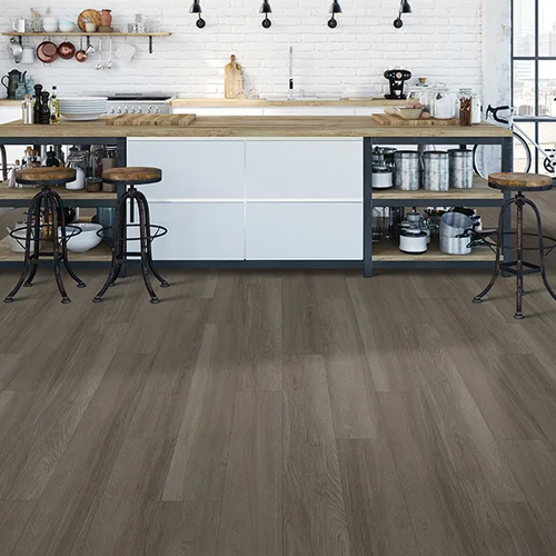 Rustic Fan Diego home with wood look LVP flooring