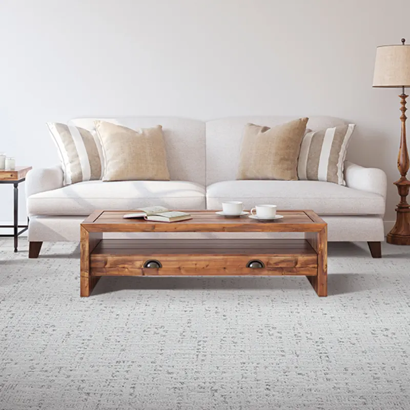 San Diego home with stylish area rug and white sofa